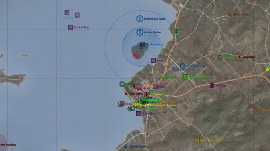 A map of Pyrgos and the surrounding area.