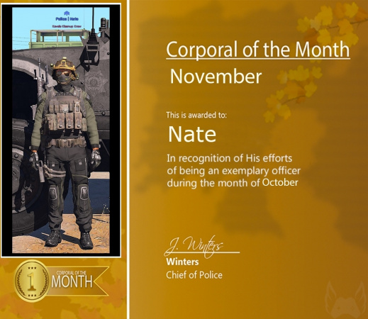 Corporal of the Month