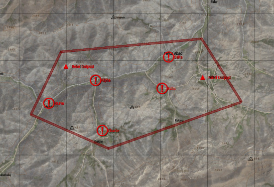 The Feruz Firefight conquest map.